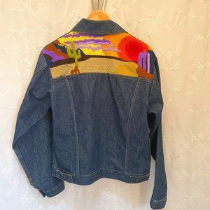 Vintage Western Embroidered Jean Jacket